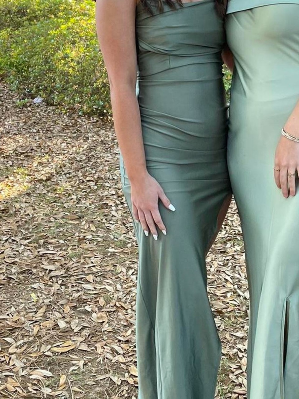 Windsor Olive Green Spaghetti Strap Maxi Dress with High Slit - Picture 5 of 5